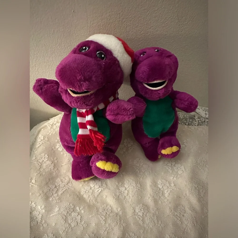Vintage Barney Plush -  Lyons Tags - 8 & 9 inches